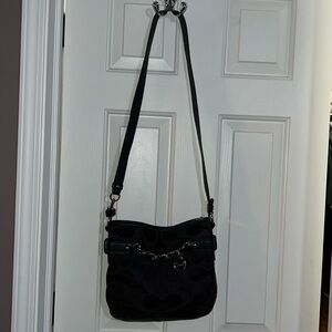 COACH Nylon Purse with Leather Trim and Coach Chain